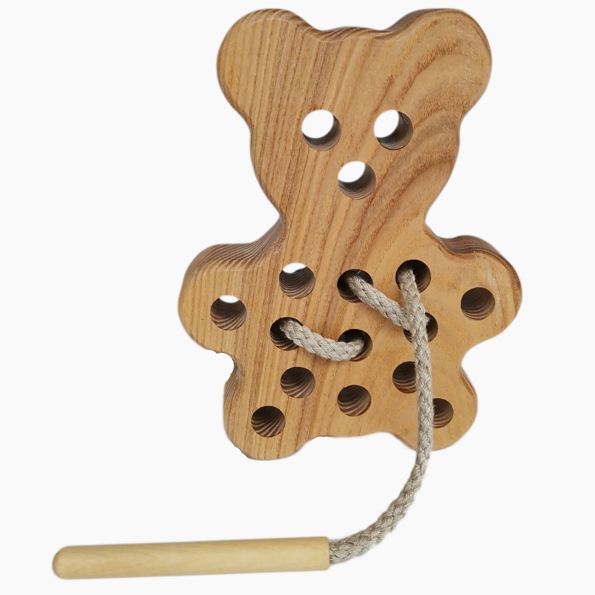 Lotes Toys Kinder-Nähmaschine Holz Fädelspiel Bär, (packung, 1-tlg), pädagogisch wertvolles Kinderspielzeug