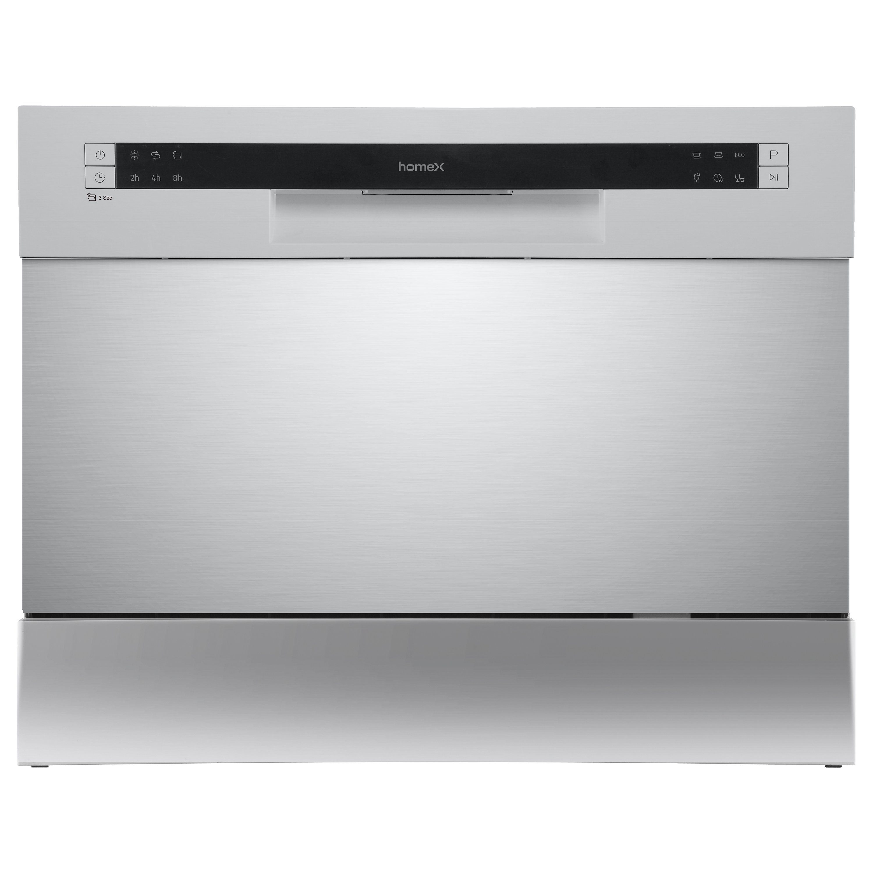 homeX Tischgeschirrspüler GST6AE-S, 6 Maßgedecke, Mini Spülmaschine für kleine Küchen, Geschirrspüler klein, 6 Programme