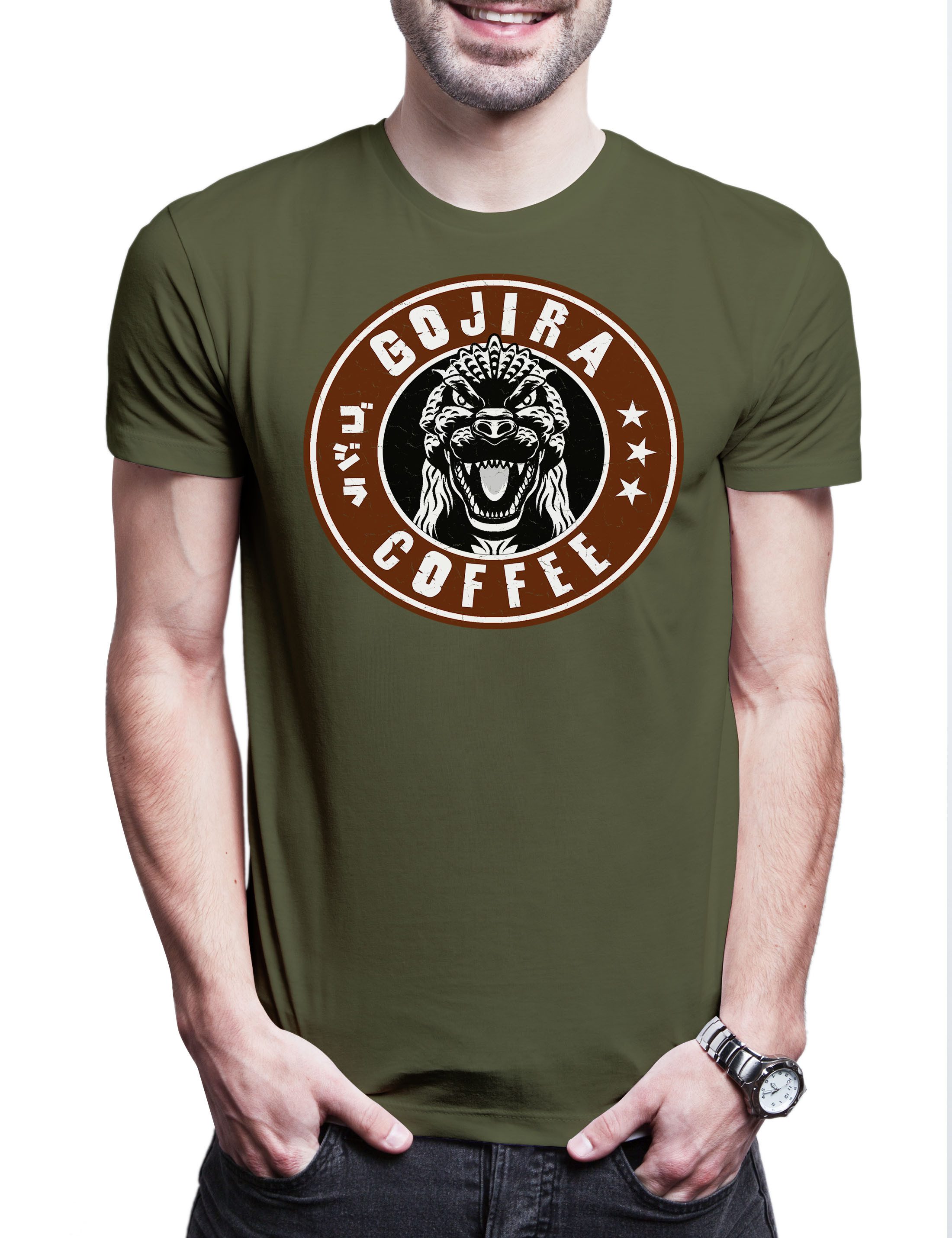 Print-Shirt Gojira Coffee Herren T-Shirt Kaffee Barista Koffein Caffein Shop