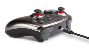 PowerA Verbesserter kabelgebundener Controller für Nintendo Switch Controller (Mario Silver - offiziell lizensiertes Nintendo Produkt)
