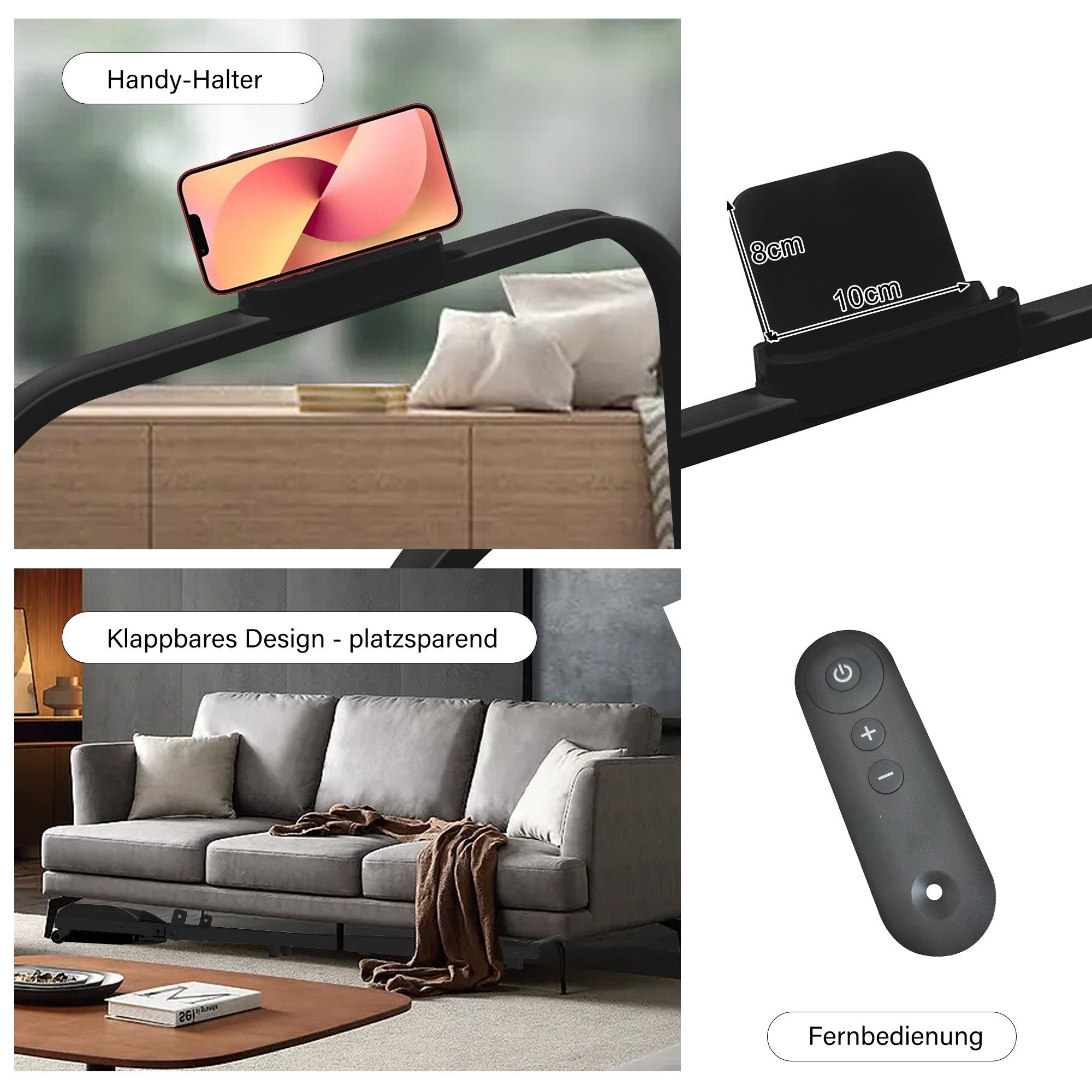 ombar Laufband mit Bluetooth Laufmaschine für Fitness Pad, LED Klappbar Laufband Display, Walking für Lautsprecher Zuhause
