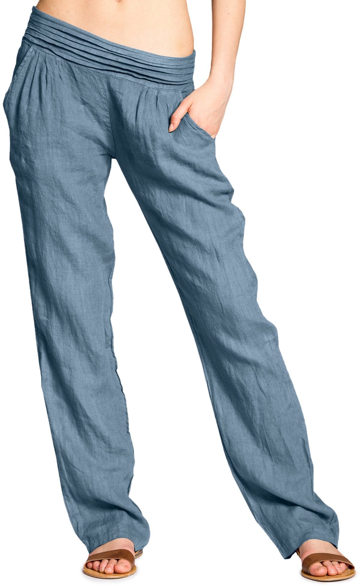 Caspar Leinenhose KHS020 Damen Casual Leinen günstig online kaufen