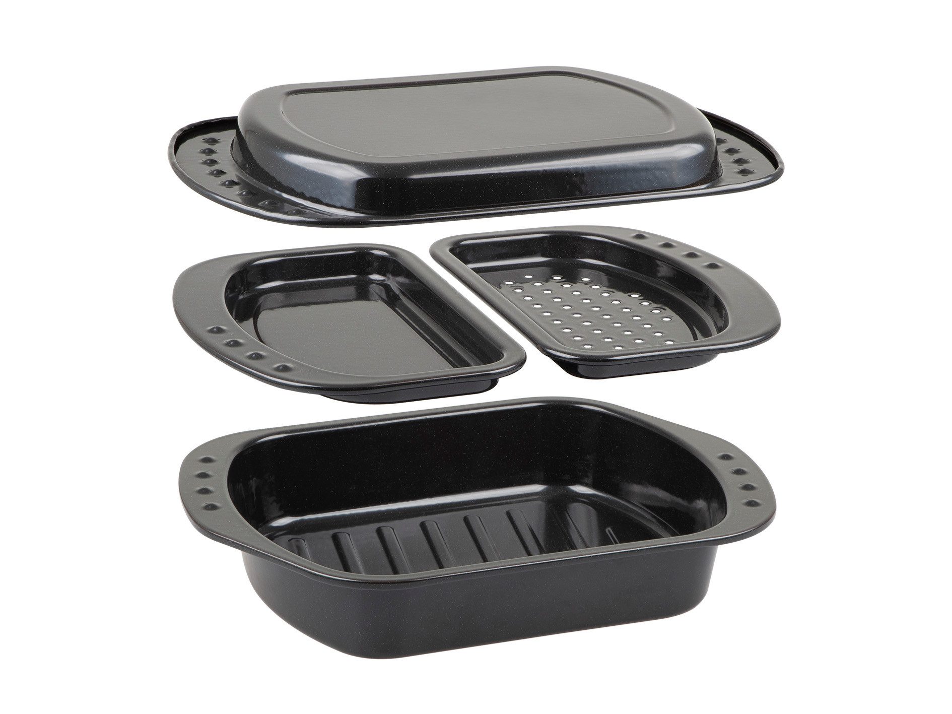 CHG Bratpfanne Urban Ovenform Set BBQ 4 teilig emailliert