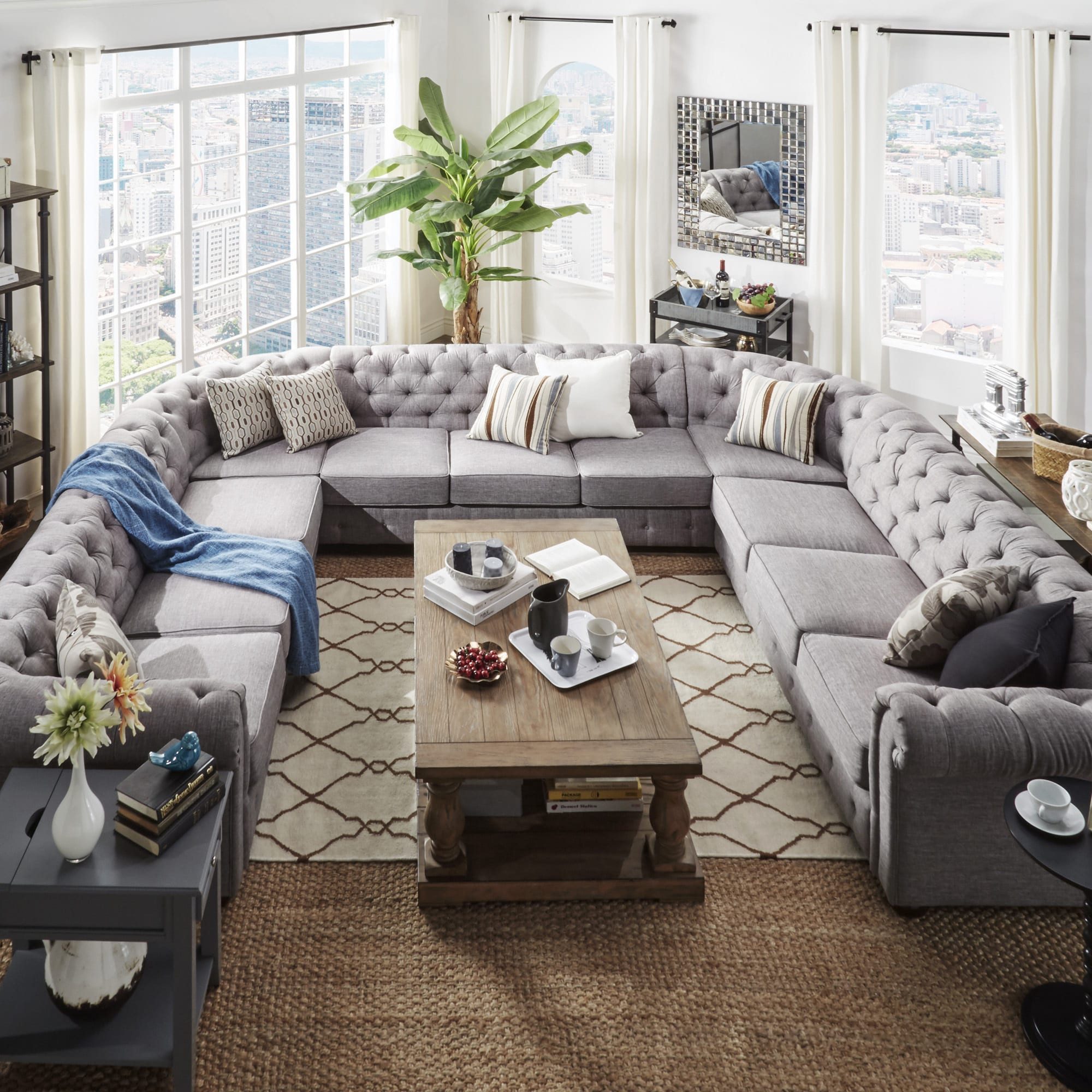 JVmoebel Wohnlandschaft Chesterfield Sofa XXL U-Form günstig online kaufen