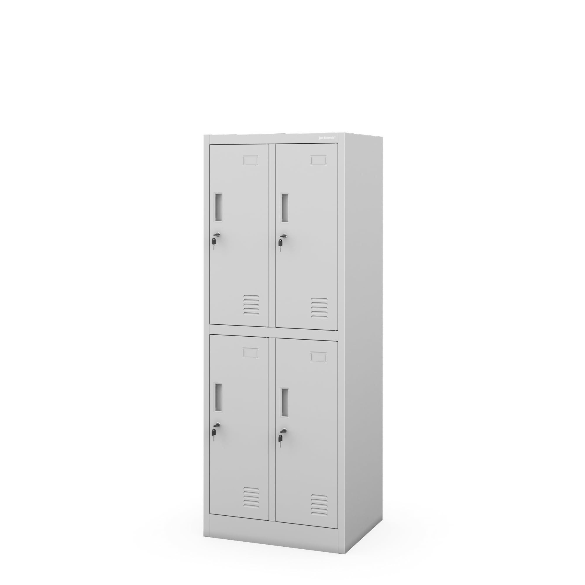 Jan Nowak Mehrzweckschrank Metall Schulspind 56 cm BARTUS 2 Plus 4 Fächer abschließbar (0,6 mm 150 x 56 x 45 cm Kleiderstange Halbablage möglich) Garderobenschrank Schloss je Fach robust 150 cm hoch PZH