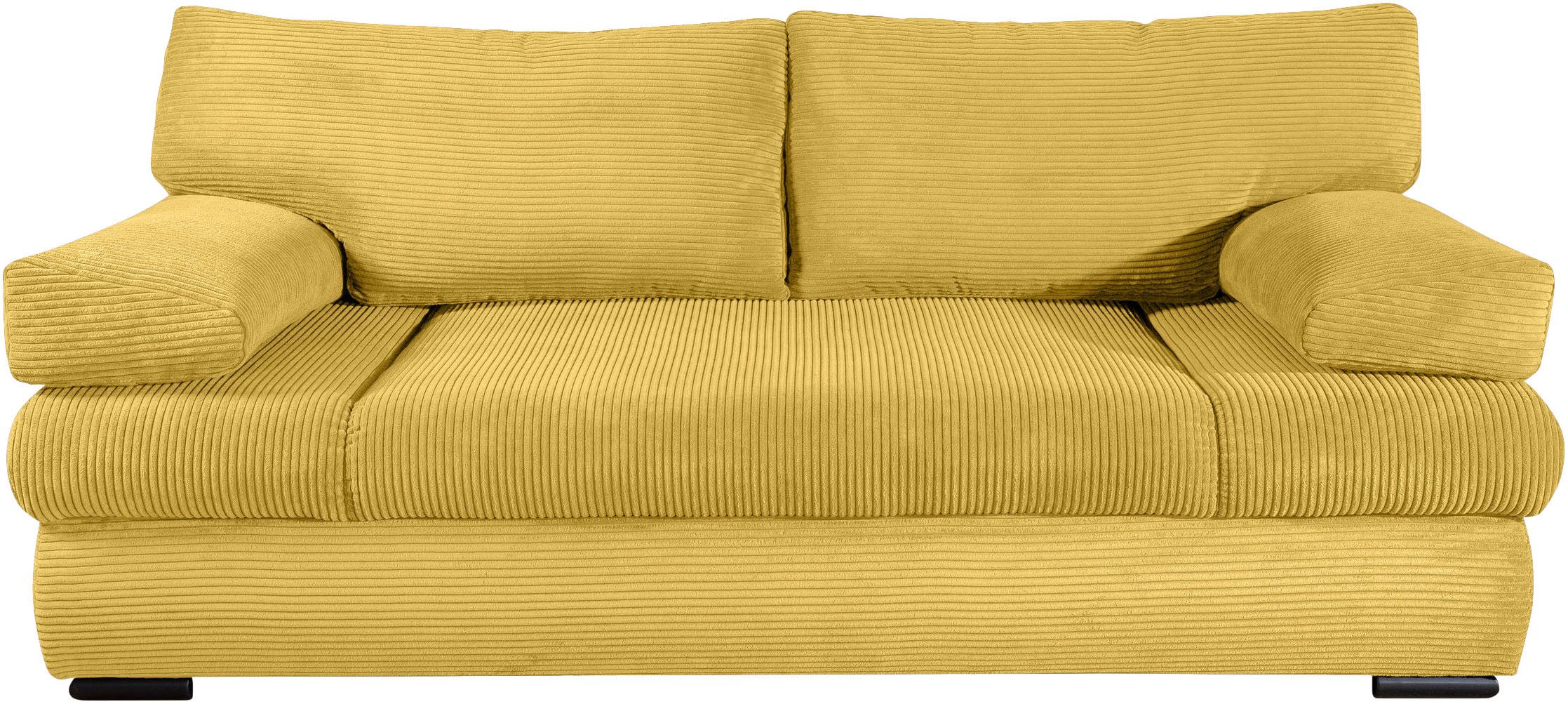 COLLECTION AB Schlafsofa Tina, B: 200 cm, Liegefl. 146x200 cm, Bettfunktion, Bettkasten & 2 Armlehnenkissen, Federkern