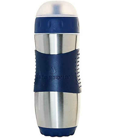 Trinkflasche Wasserflasche Edelstahl Sportflasche 475ml SpülmaschinenfestDunkelblau