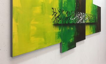 WandbilderXXL Gemälde Green Night 190 x 70 cm, Abstraktes Gemälde, handgemaltes Unikat