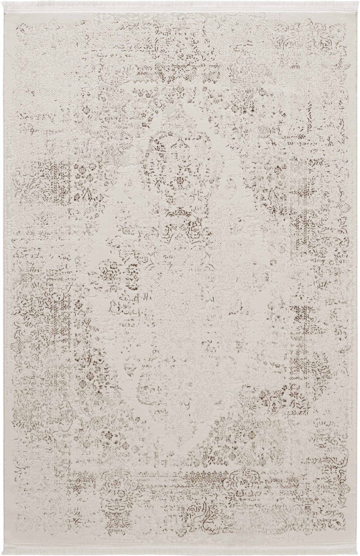 Sehrazat Teppich Diamond 7810, auch als Läufer, rechteckig, Höhe: 8 mm, Kurzflor, Vintage, Viskose, leichter Glanz, mit Fransen, Wohnzimmer