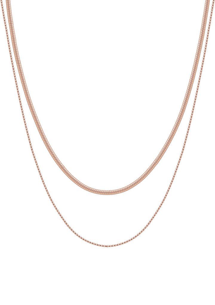 Hey Happiness Edelstahlkette Damen Layer mehrschichtig, Kordel Schlange Ket günstig online kaufen