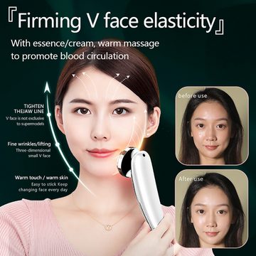 Jioson Gesichtsmassagegerät Ultraschall-Gesichtsmassagegerät Face Massager Gesicht Gerät, Multifunktionales Ems 2-in-1, Aufhellung und Faltenglättung, Straffendes Lifting, Tiefenreinigung