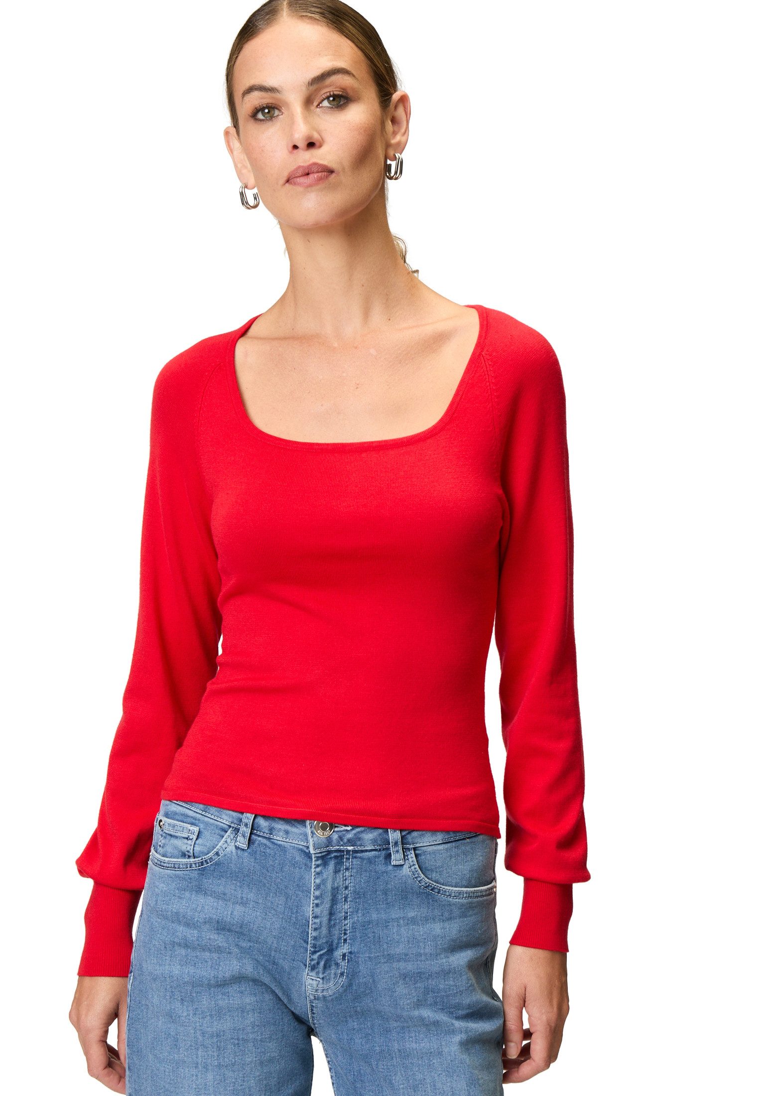 Strickpullover zero Strickpullover mit eckigem Ausschnitt