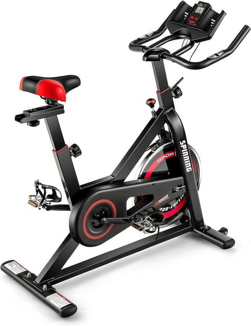 KOMFOTTEU Fitnessbike Heimtrainer, 1 Gang, mit verstellbarerm Sitz und Griff, bis 120 kg