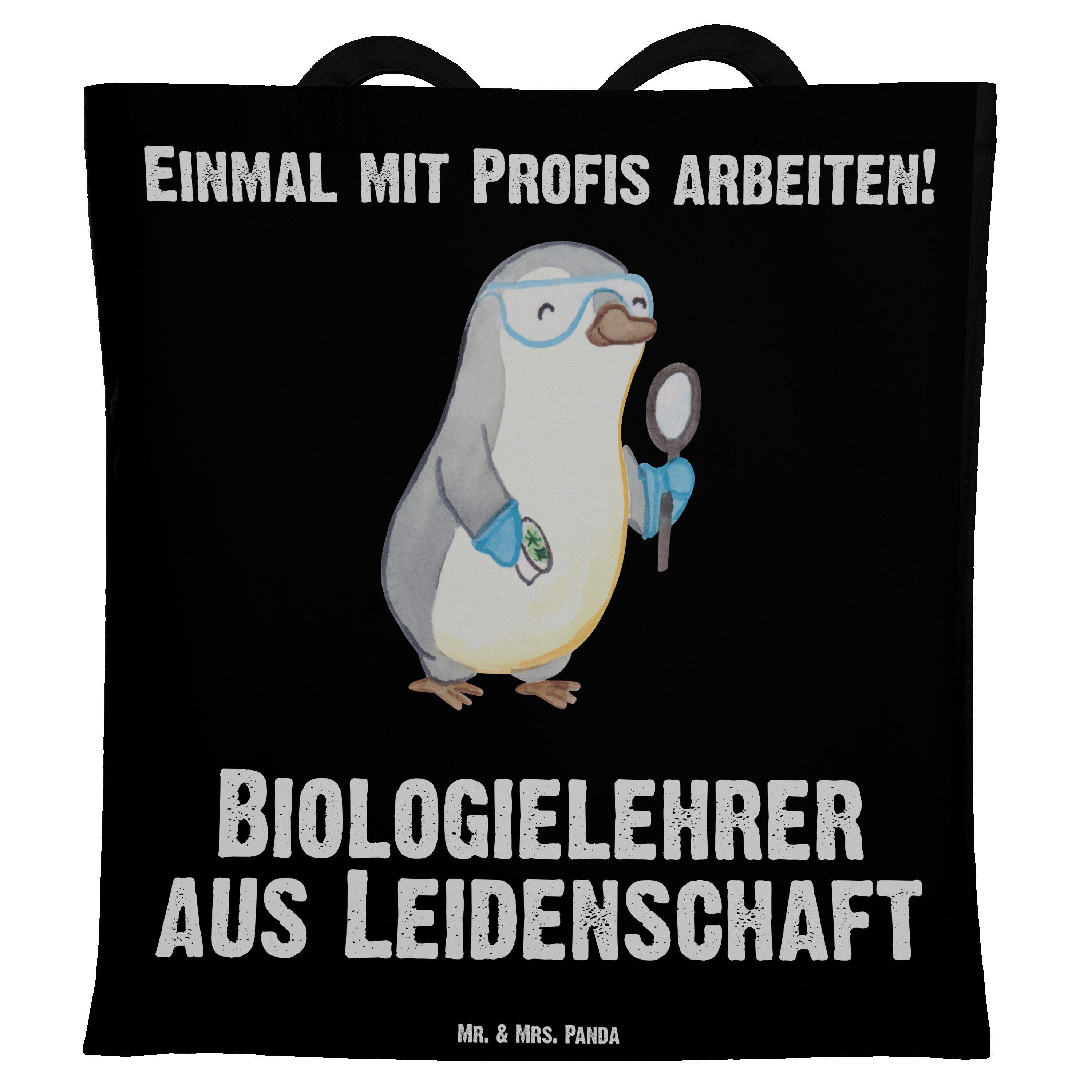 Mr. & Mrs. Schwarz Panda - Biologielehrer Leidenschaft Biounterricht, Geschenk, aus Tragetasche - (1-tlg)