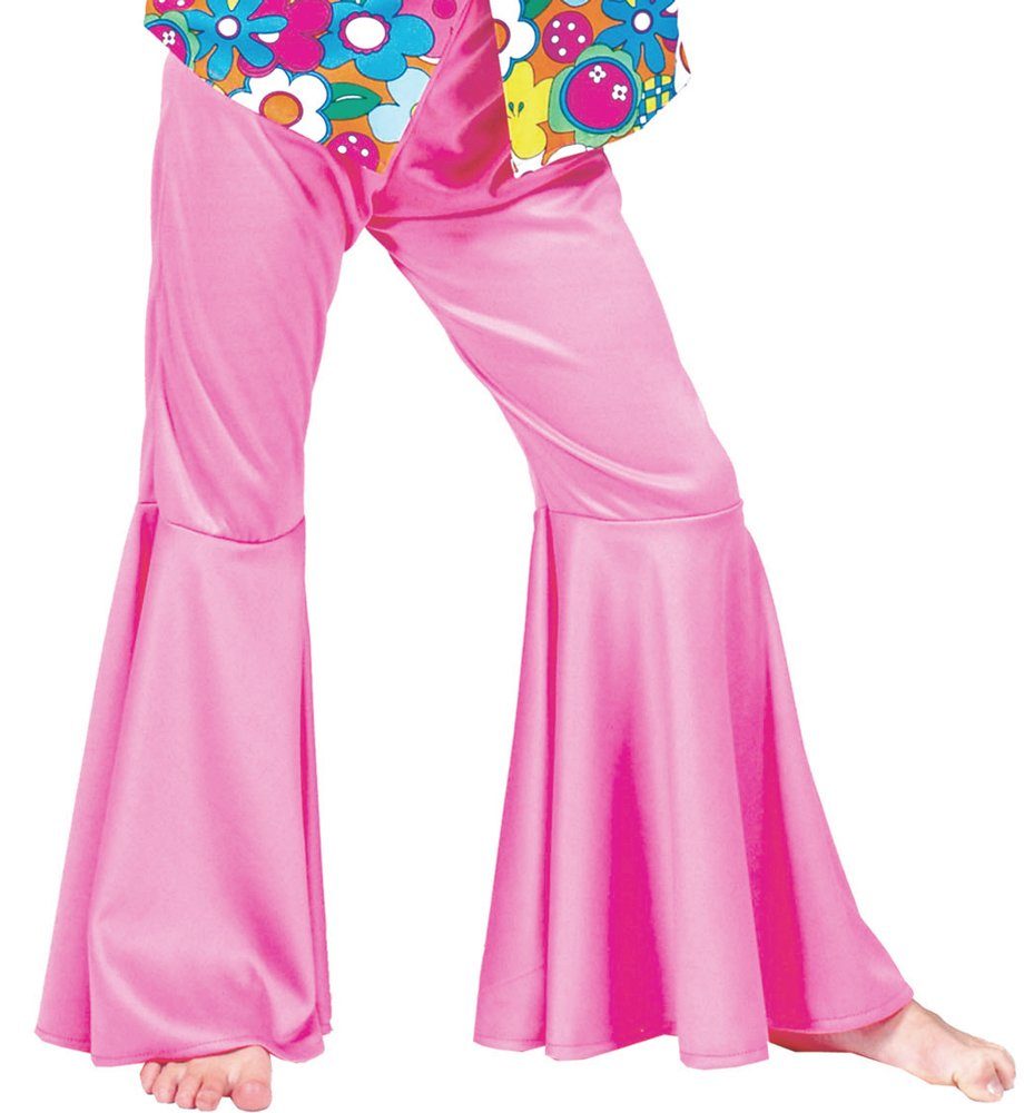 Funny Fashion Kostüm Hippie Schlaghose Rosa für Mädchen