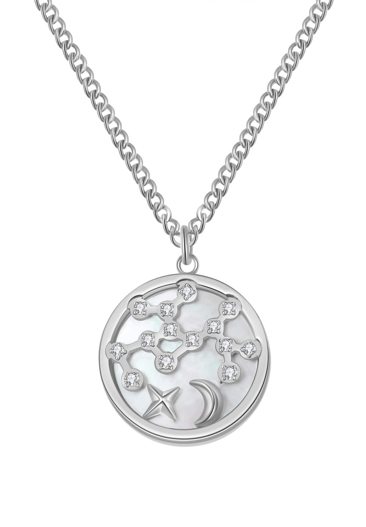 Hey Happiness Kette mit Anhänger Sternzeichen, Astro Plättchen, Horoskop Kette Sternbild mit Tierkreis Zeichen, wasserfest