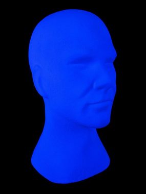 PSYWORK Dekofigur Schwarzlicht Deko Kopf "Glowhead" Blau, UV-aktiv, leuchtet unter Schwarzlicht