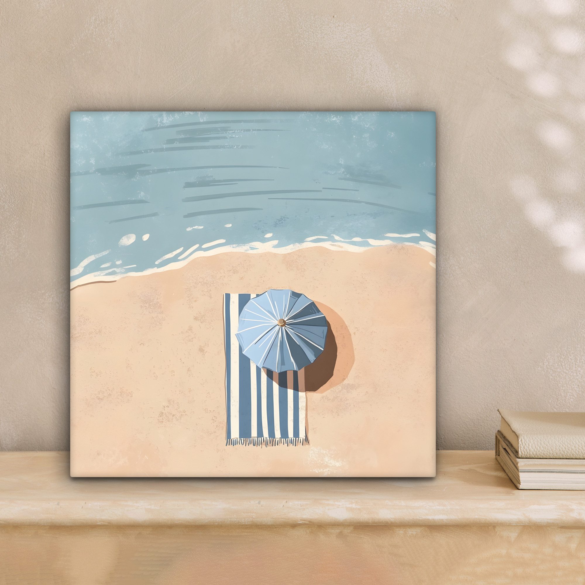 OneMillionCanvasses® Leinwandbild Strandtuch - Streifen - günstig online kaufen