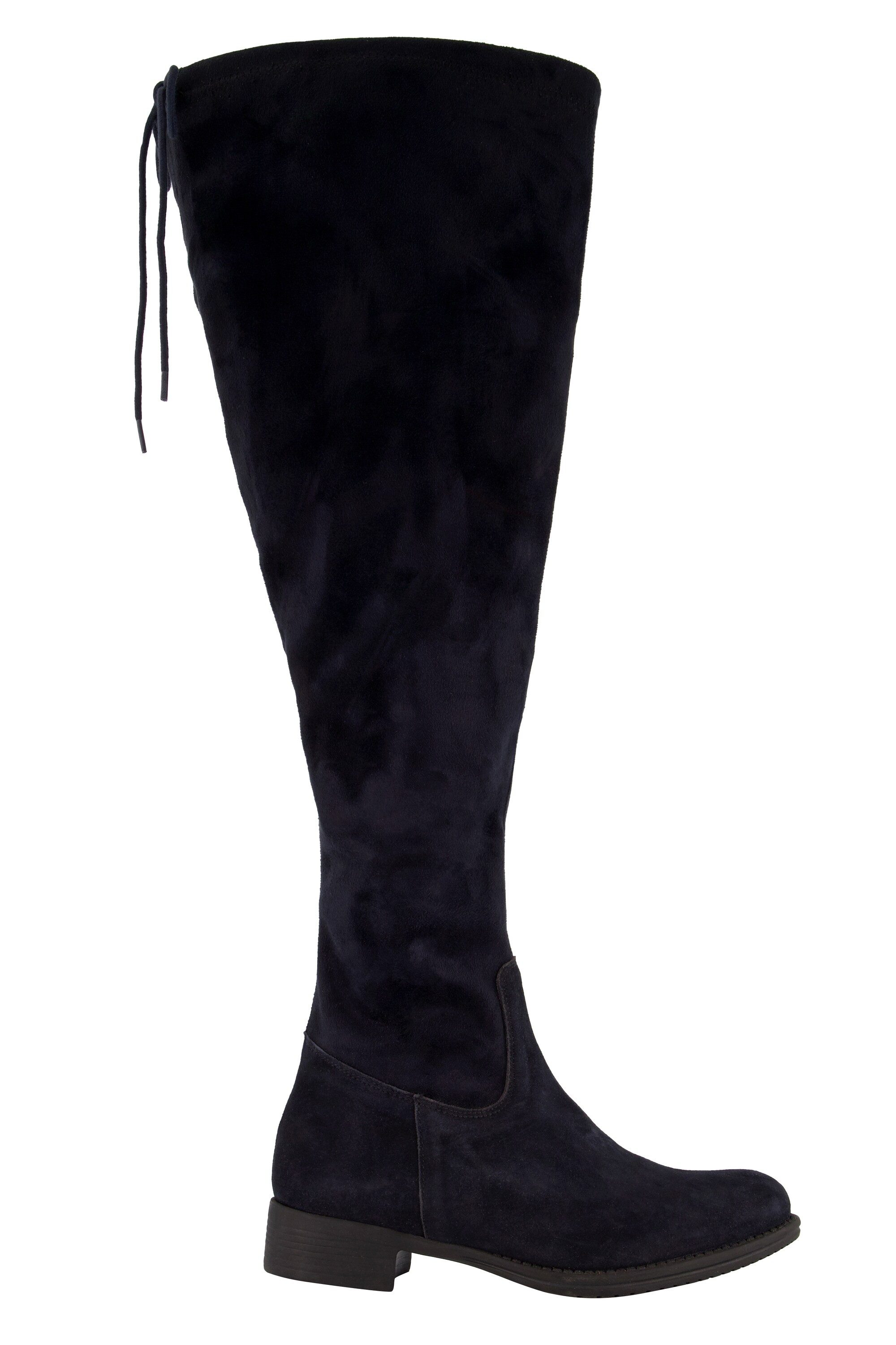 Ulla Popken Overknee-Stiefel Bindeband Reißverschluss Weite H Stiefel günstig online kaufen