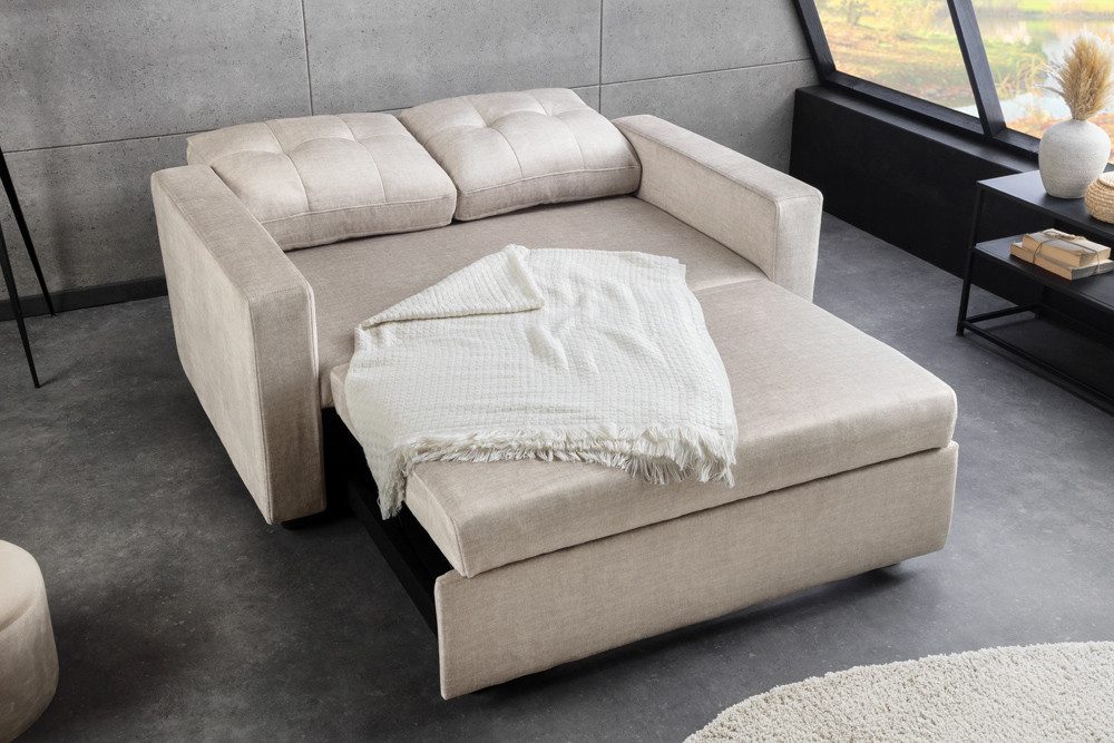 riess-ambiente Schlafsofa SMART 2-Sitzer champagner beige – Samt, ausziehbar, Nosagfederung, Einzelartikel 1 Teile, kompakte Ausziehcouch mit Polsterung – ideal – Bild 4 von 5