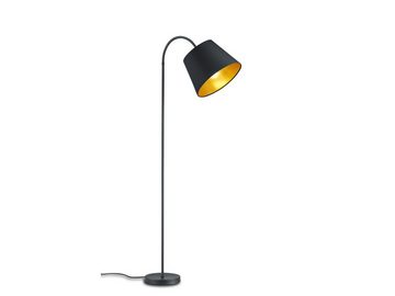 meineWunschleuchte Bogenlampe, ohne Leuchtmittel, Design-Klassiker Stehlampe Schwarz-Gold für Wohnzimmer übern Esstisch