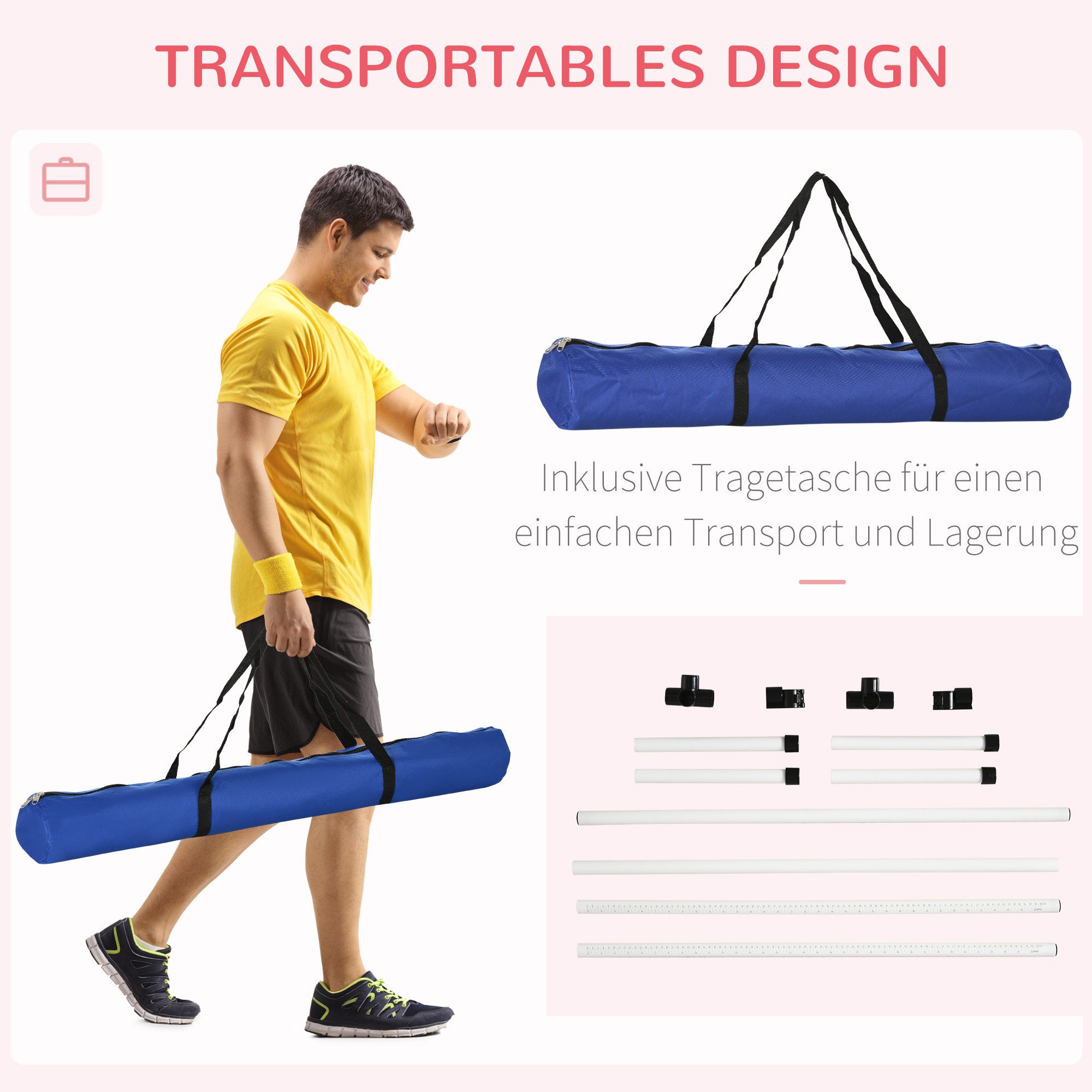 FELIXLEO Agility-Hürde Agility Hürdenset 4teilig Hürden Slalom 99x65x94cm, (1-tlg)