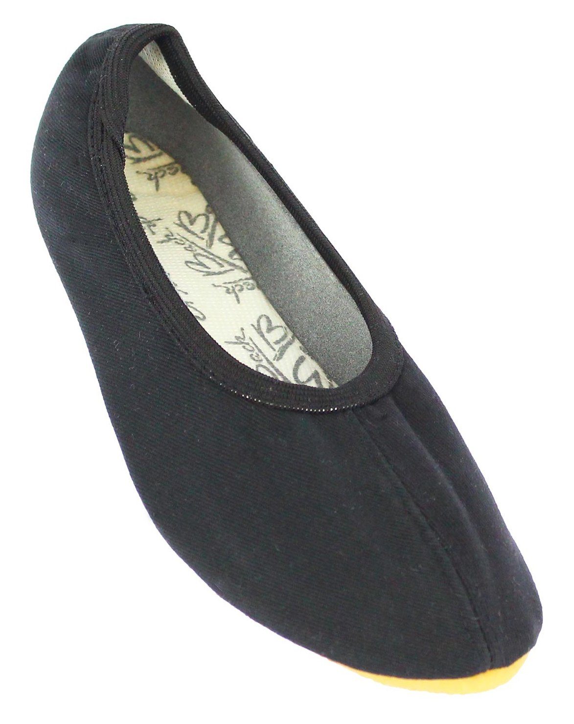 Beck Schläppchen aus Baumwolle, Gummisohle Gymnastikschuh (rutschfest) Handmade in Erlenbach