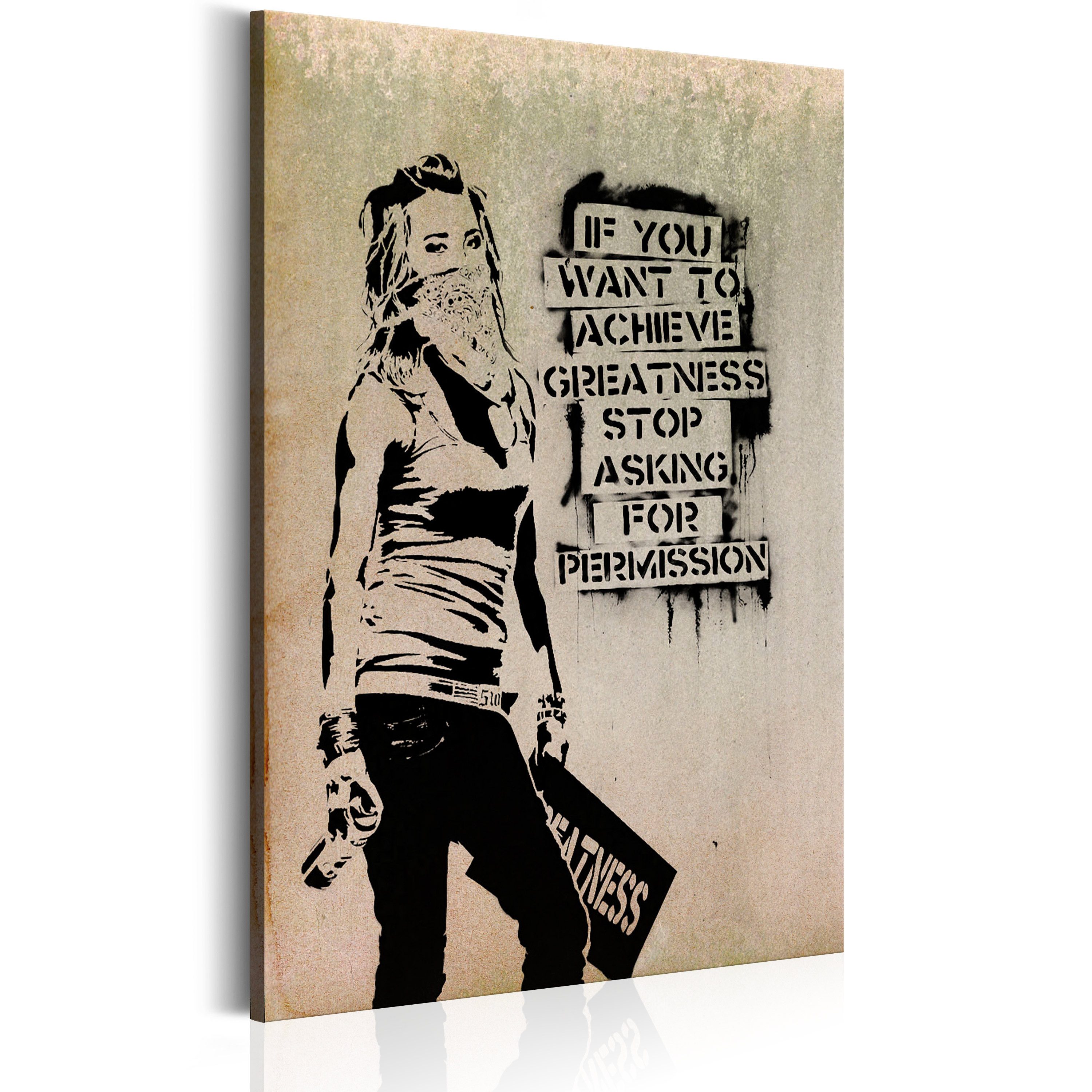 Artgeist Wandbild Graffiti Slogan by Banksy