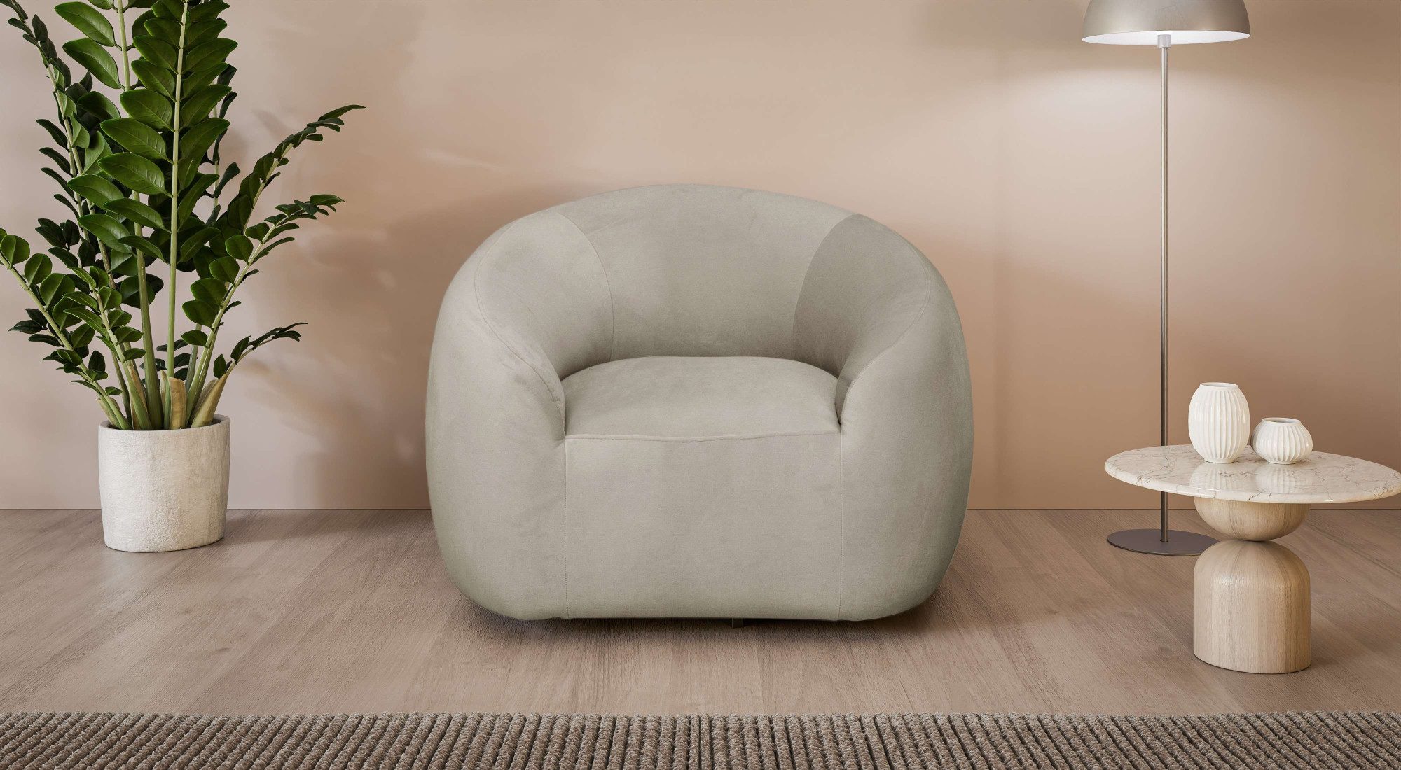 LeGer Home by Lena Gercke Drehsessel YANI Relaxsessel, Loungesessel, Maße B/T/H: 119/98/82 cm, organische Form, mit Wellenunterfederung, auch in Bouclé