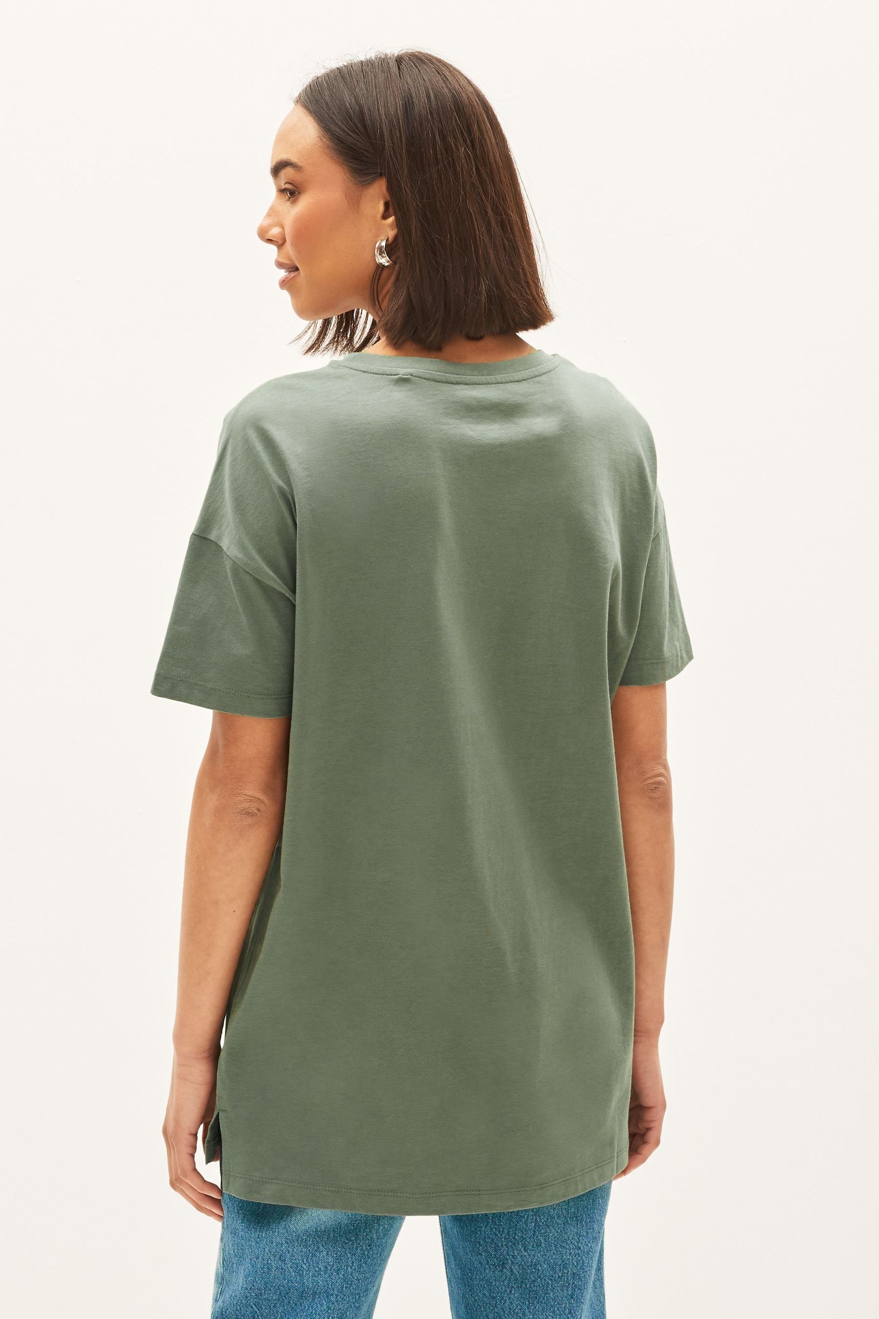T-Shirt Khaki Green Oversize-T-Shirt (1-tlg) Next