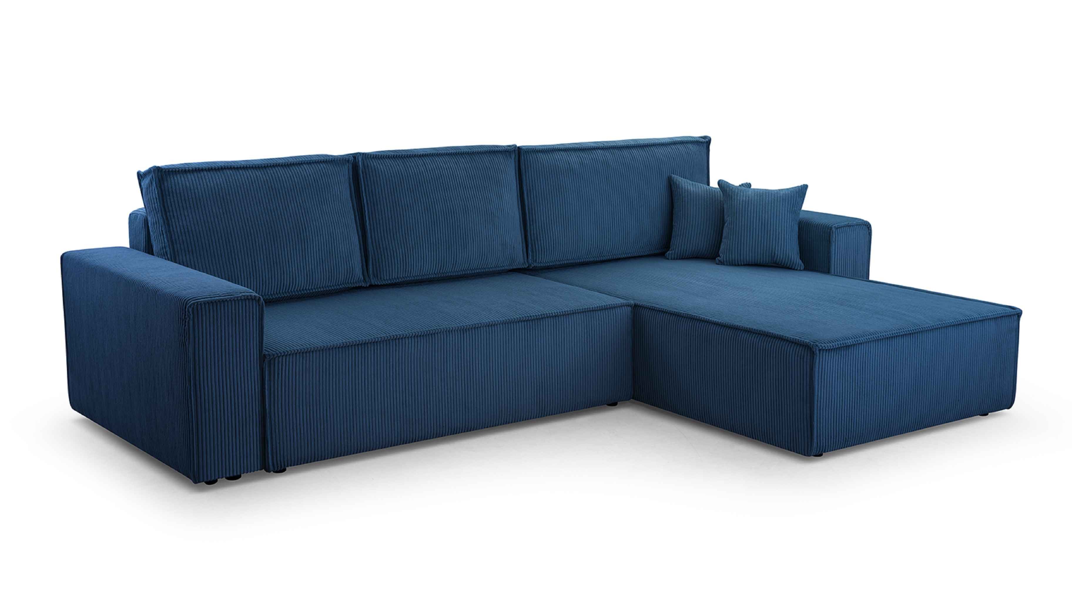 Furnix Ecksofa MANGUSSI-MINI Polsterecke in L-Form mit Schlaffunktion und Bettkasten, mit Bonellfedern, Liegefläche 140x240 cm, moderner Cord