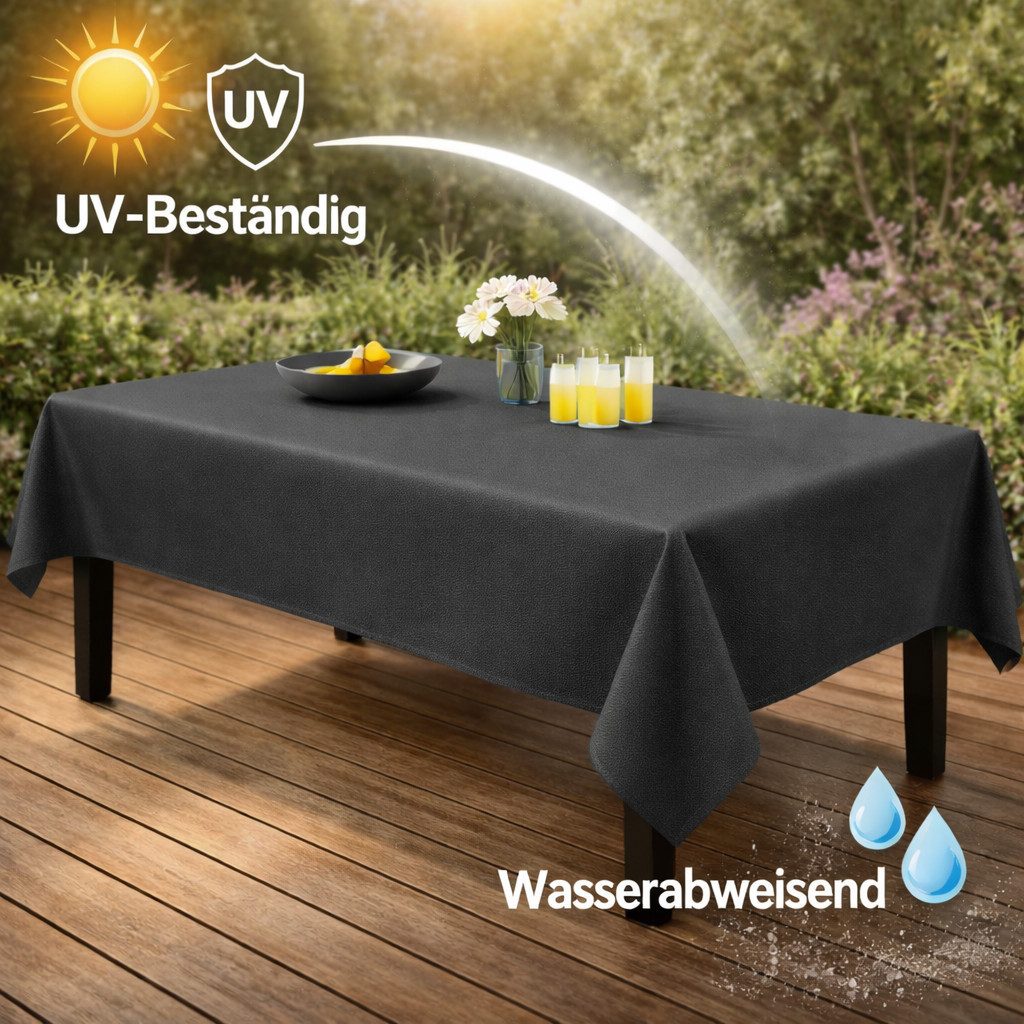 Stoffschmiede Gartentischdecke, Wasserabweisend, Sonnenschutzfaktor