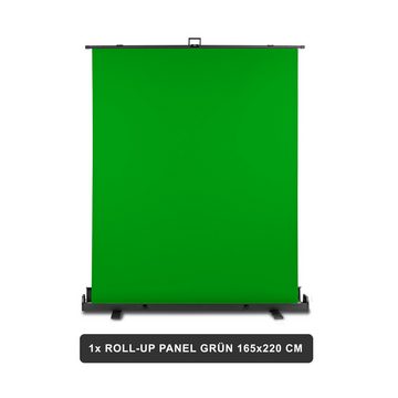 Walimex Pro Fotohintergrund Roll-up Panel Hintergrund grün 165x220