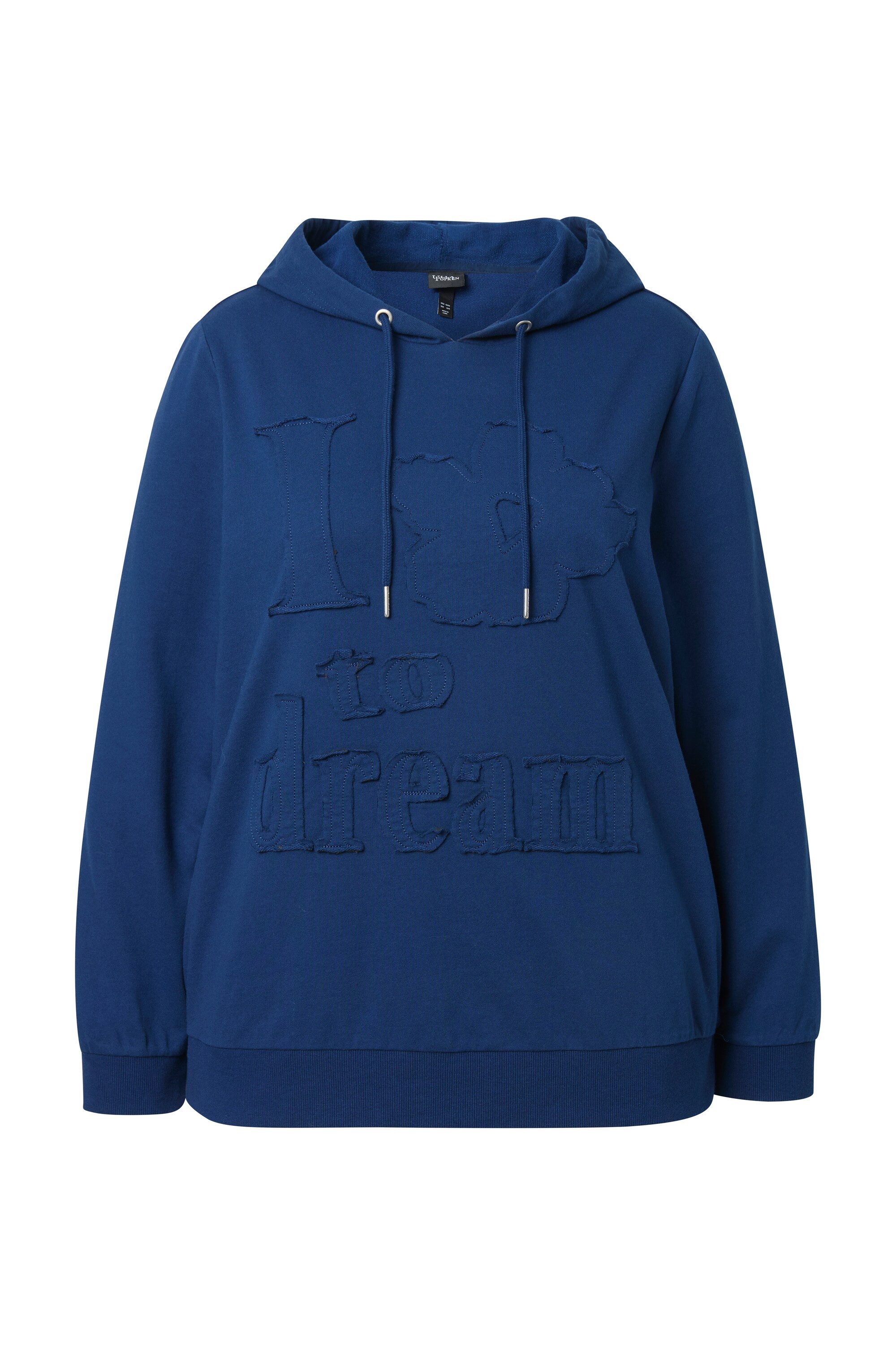 Ulla Popken Sweatshirt Hoodie Blumen-Applikation Kapuze günstig online kaufen