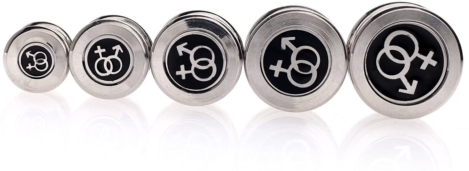Karisma Plug Ohr Flesh Tunnel Screw On Stahl Piercing 1920G.10mm Logo Gender - Symbol 