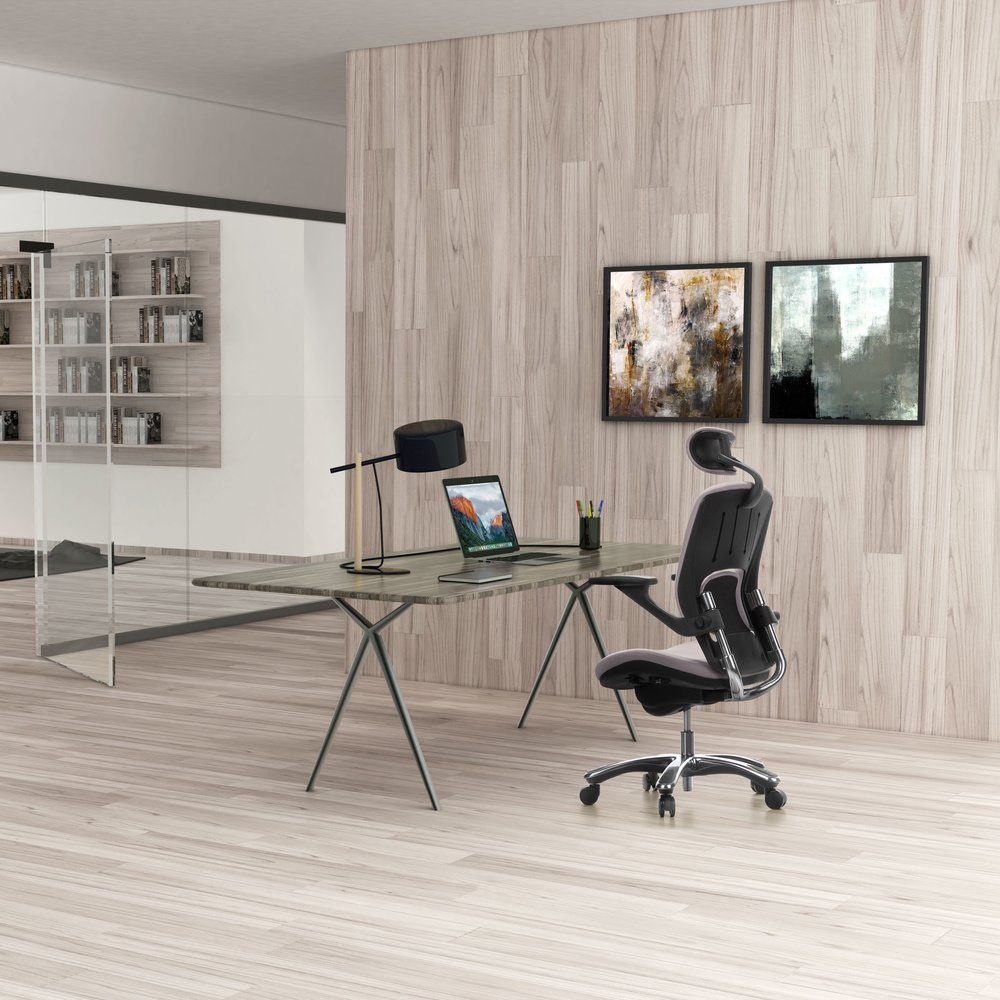hjh OFFICE Drehstuhl Bürostuhl End St), (1 Stoff High VAPOR Grau Schreibtischstuhl ergonomisch LUX