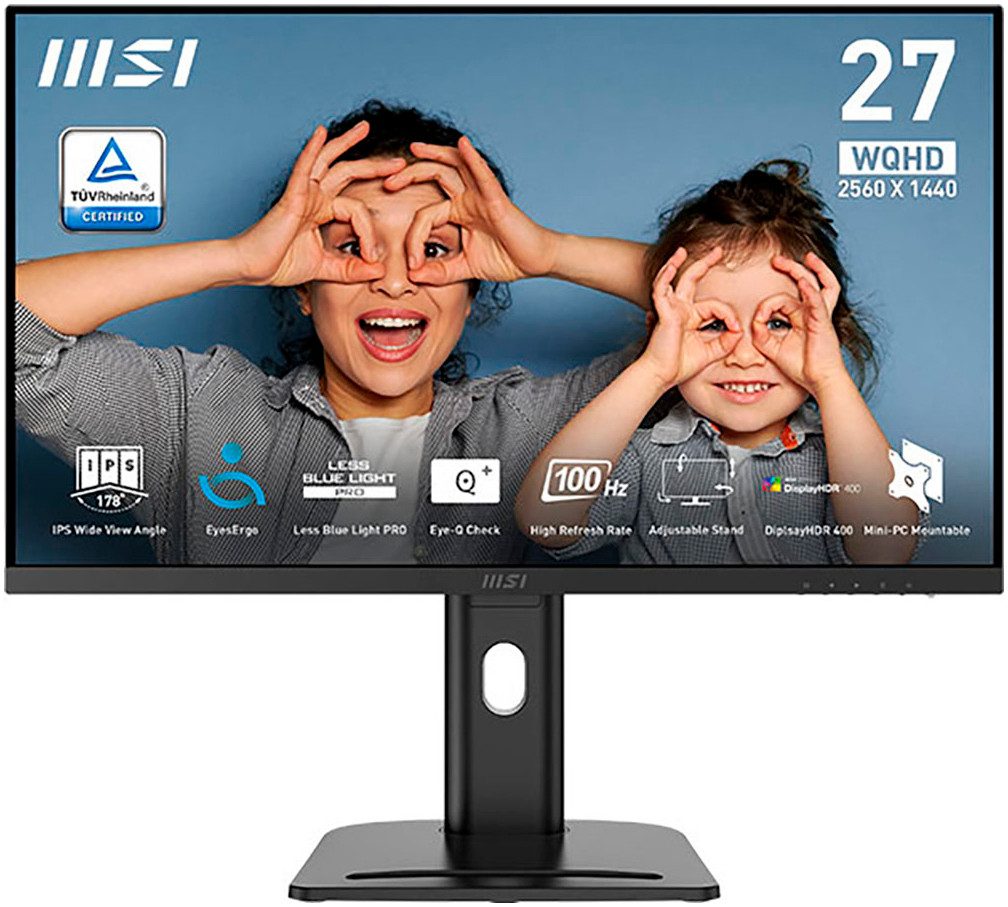 MSI PRO MP273QP E2 Gaming-Monitor (69 cm/27 ", 2560 x 1440 px, WQHD, 1 ms Reaktionszeit, 100 Hz, IPS)