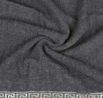 Sarcia.eu Badetücher Graues Baumwollhandtuch mit dekorativer Stickerei, 48x100 cm x3