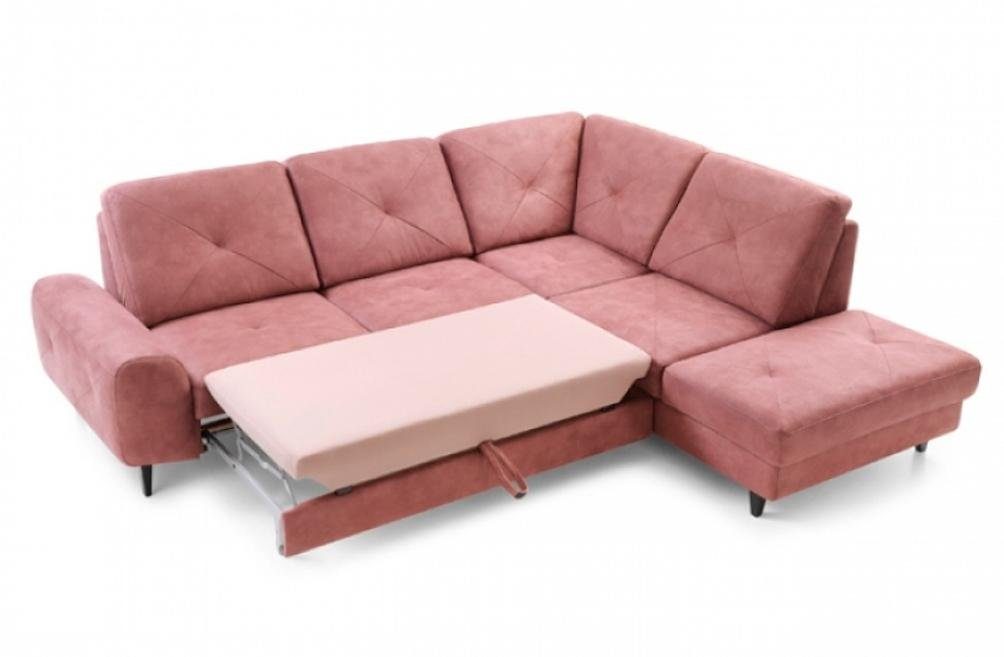 JVmoebel Ecksofa Möbel, Teile, Form Europe Ecksofa L Sofa 3 Eckgarnitur Rosa in Couch Luxus Made Polstersofa