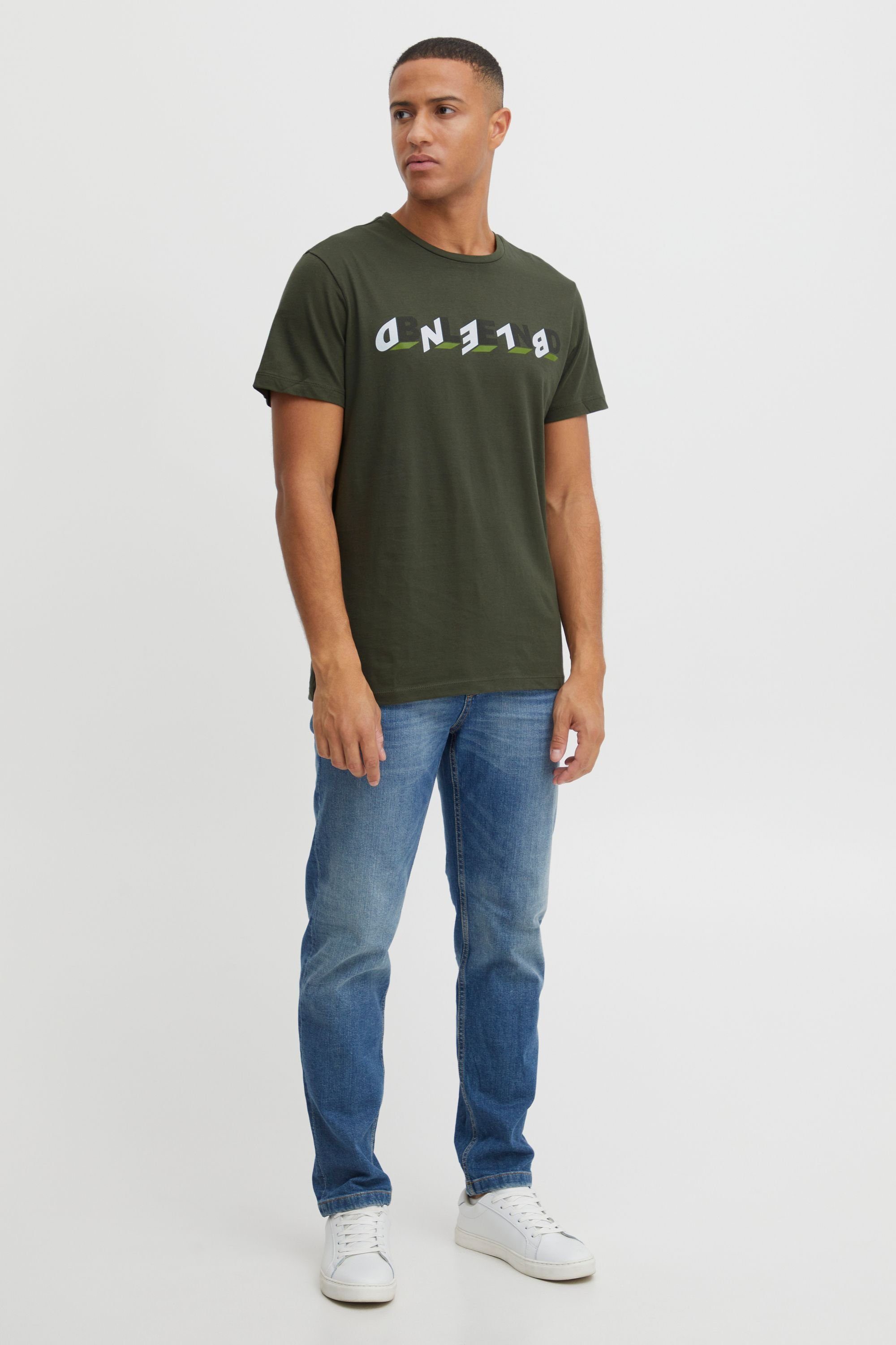 Blend Print-Shirt BHTee (1-tlg) Klassisches T-Shirt mit Rundhalsausschnitt