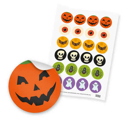 itenga Aufkleber itenga 24x Sticker Halloween Mix Grusel Horror bunt (Motiv 204)
