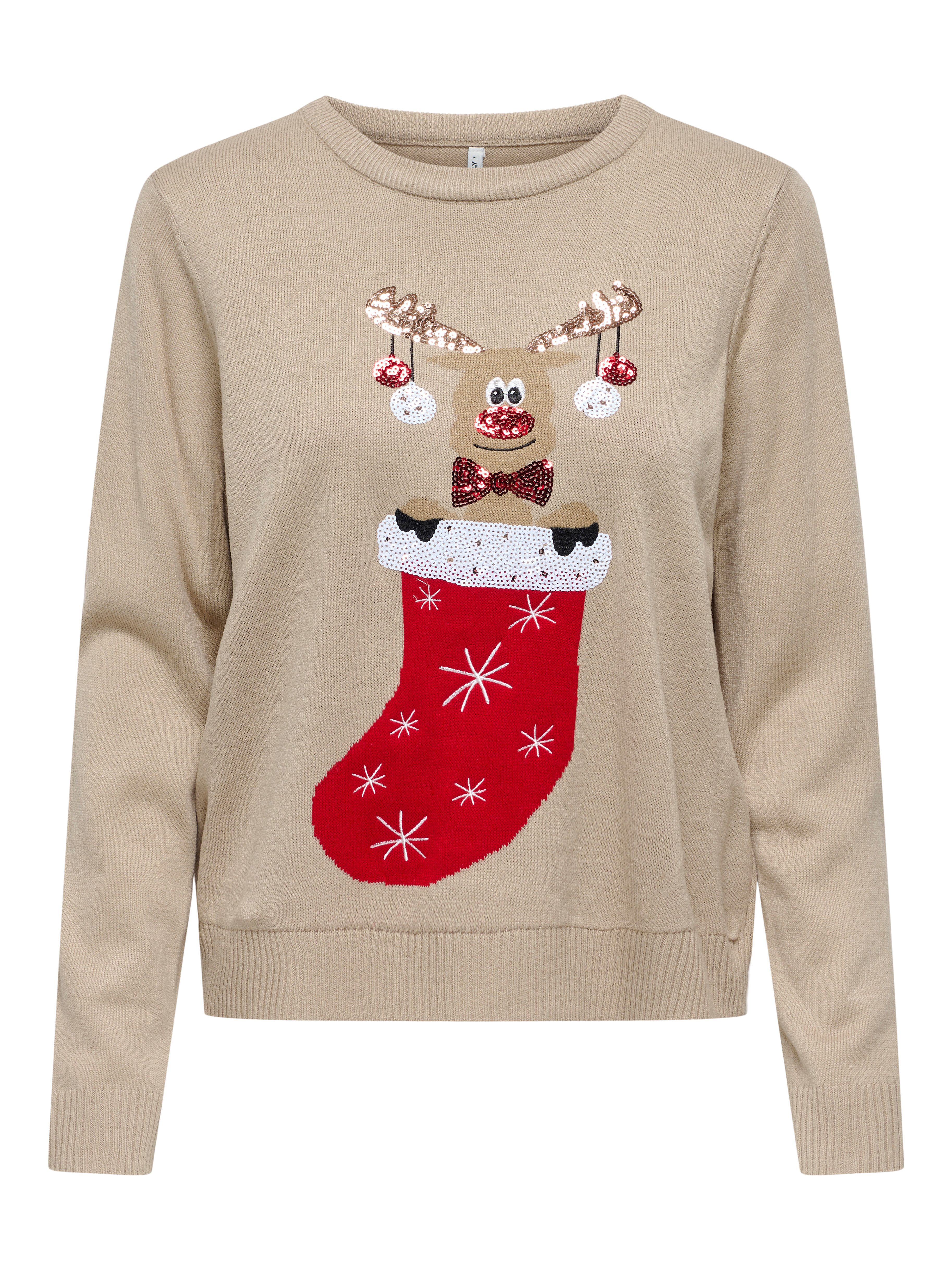 ONLY Weihnachtspullover ONLXMAS SHINE LS ONECK günstig online kaufen