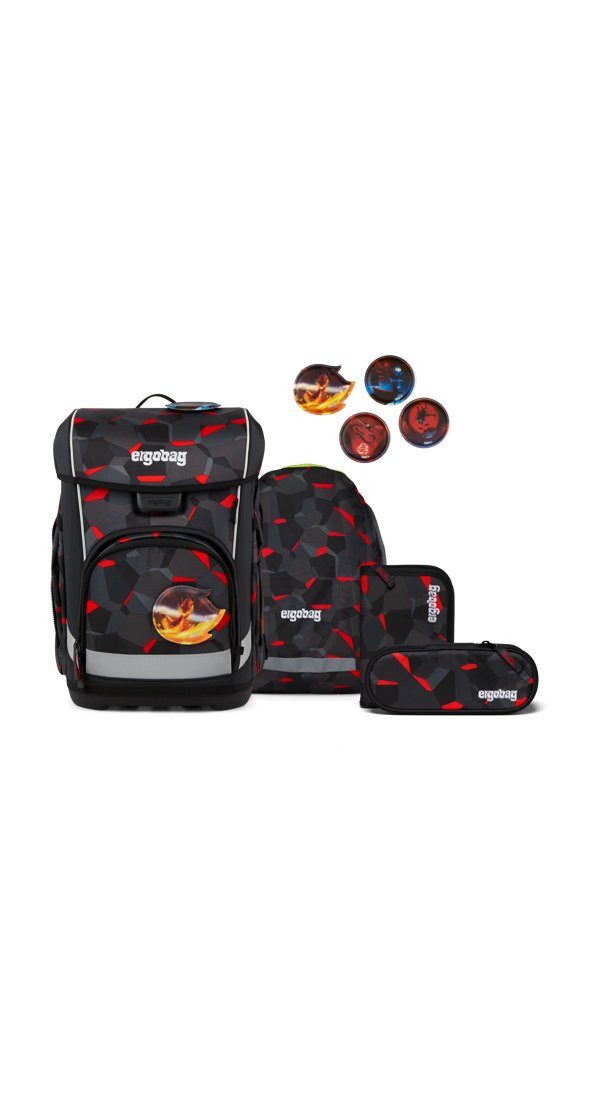 ergobag Schulranzen cubo light Set (5-tlg., 5-teiliges Set), wiegt nur 780g