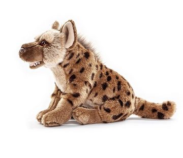 Uni-Toys Kuscheltier Hyäne, sitzend - 22 cm (Höhe) - Plüsch-Wildtier - Plüschtier, zu 100 % recyceltes Füllmaterial