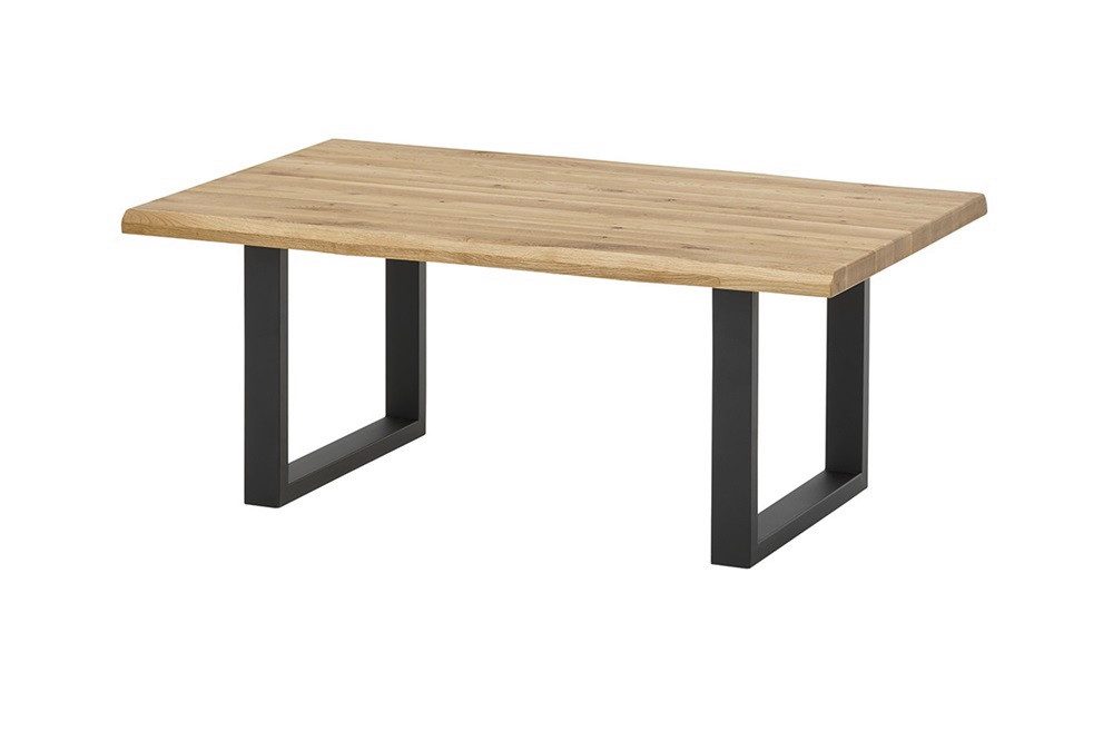 MCA furniture Couchtisch Couchtisch Havanna, Eiche massiv, T-Fuß, Eiche / schwarz (no-Set), Breite 110 cm,Tischplatte aus Massivholz
