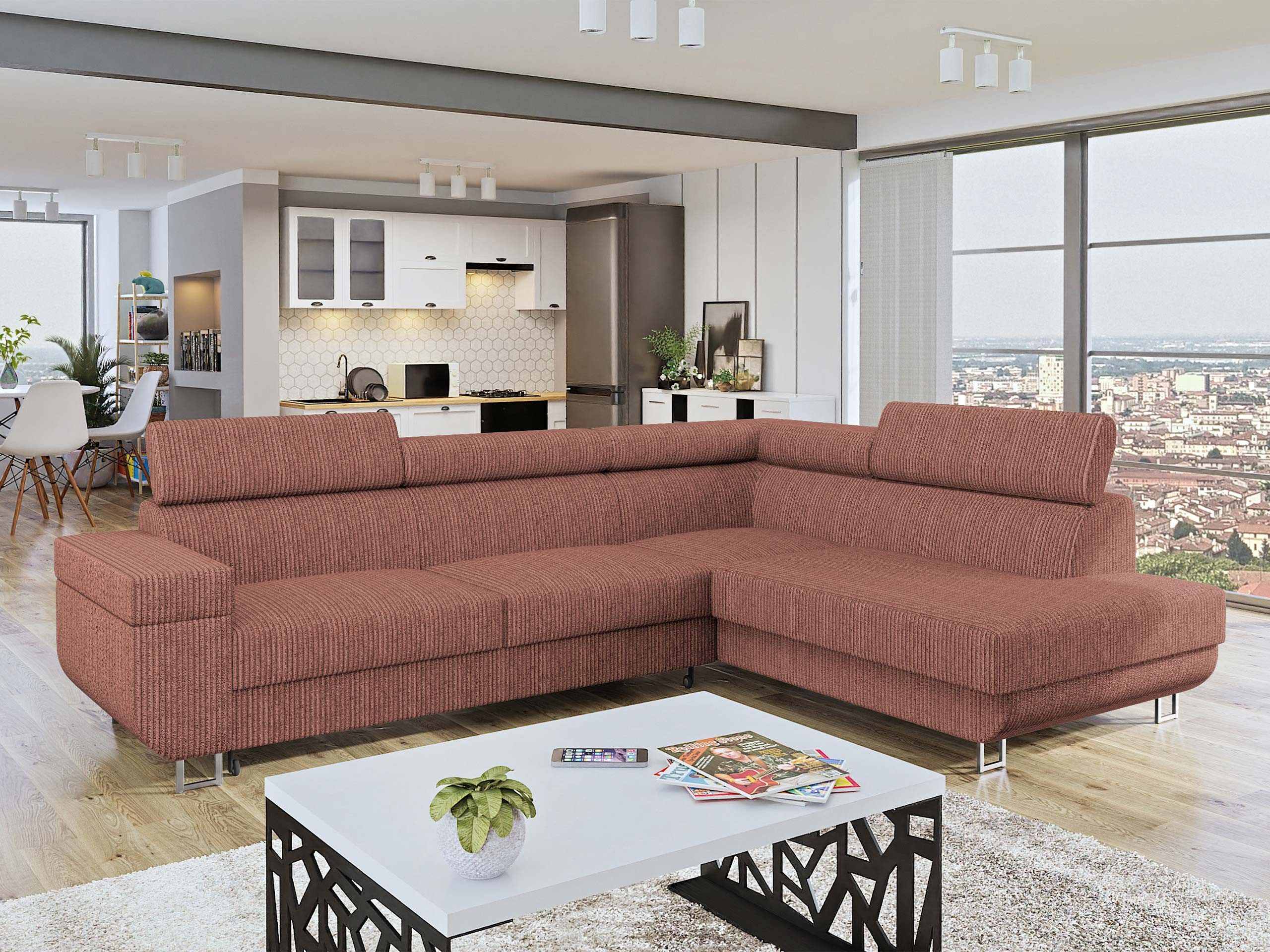 MIRJAN24 Ecksofa Fonti Cord, mit Schlaffunktion günstig online kaufen