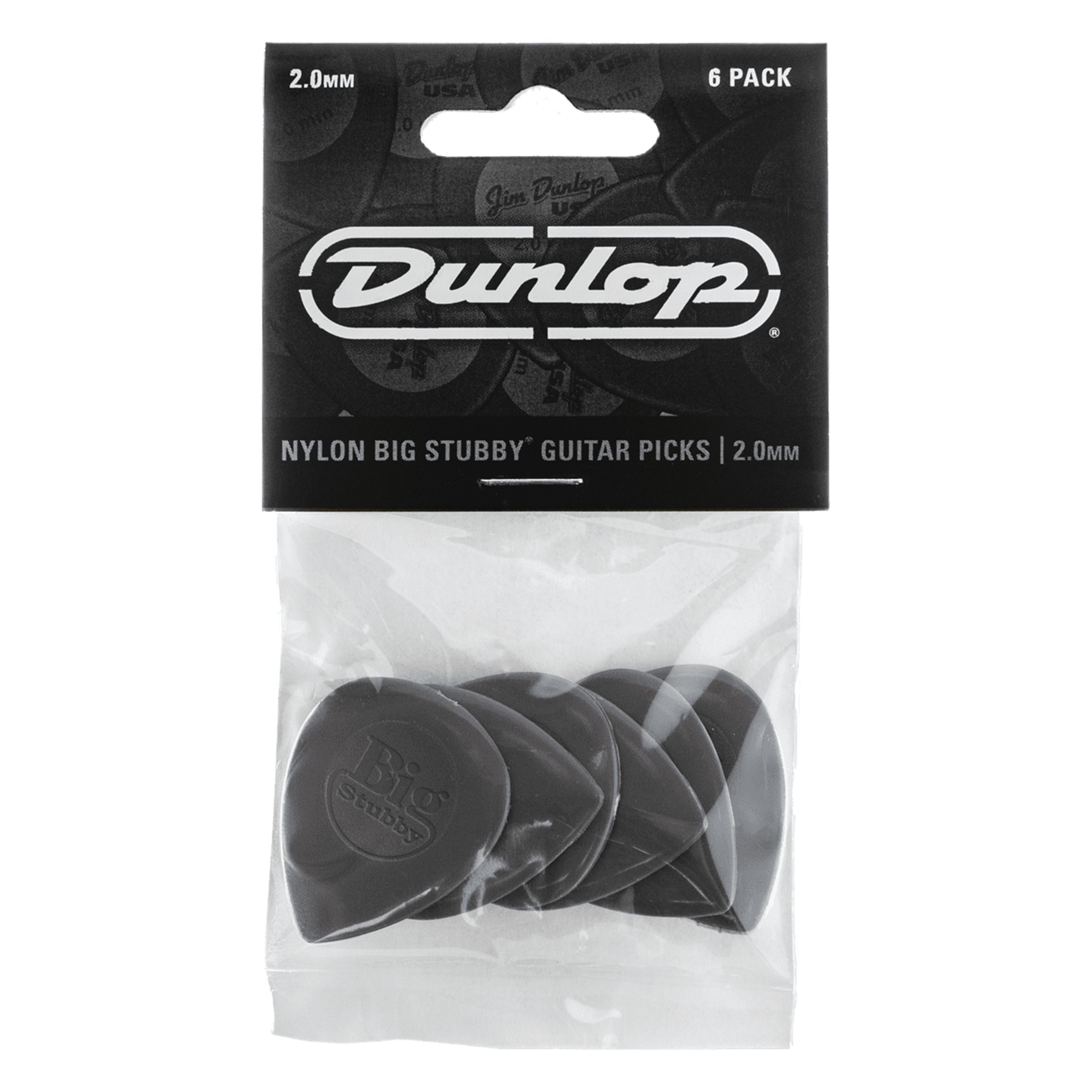 Dunlop Plektrum, 445P2.0 Nylon Big Stubby Picks 2,00 mm - Plektren Set