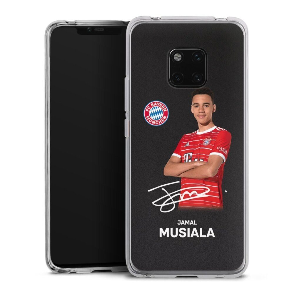 DeinDesign Handyhülle Jamal Musiala Offizielles Lizenzprodukt FC Bayern  München, Huawei Mate 20 Pro Silikon Hülle Bumper Case Handy Schutzhülle
