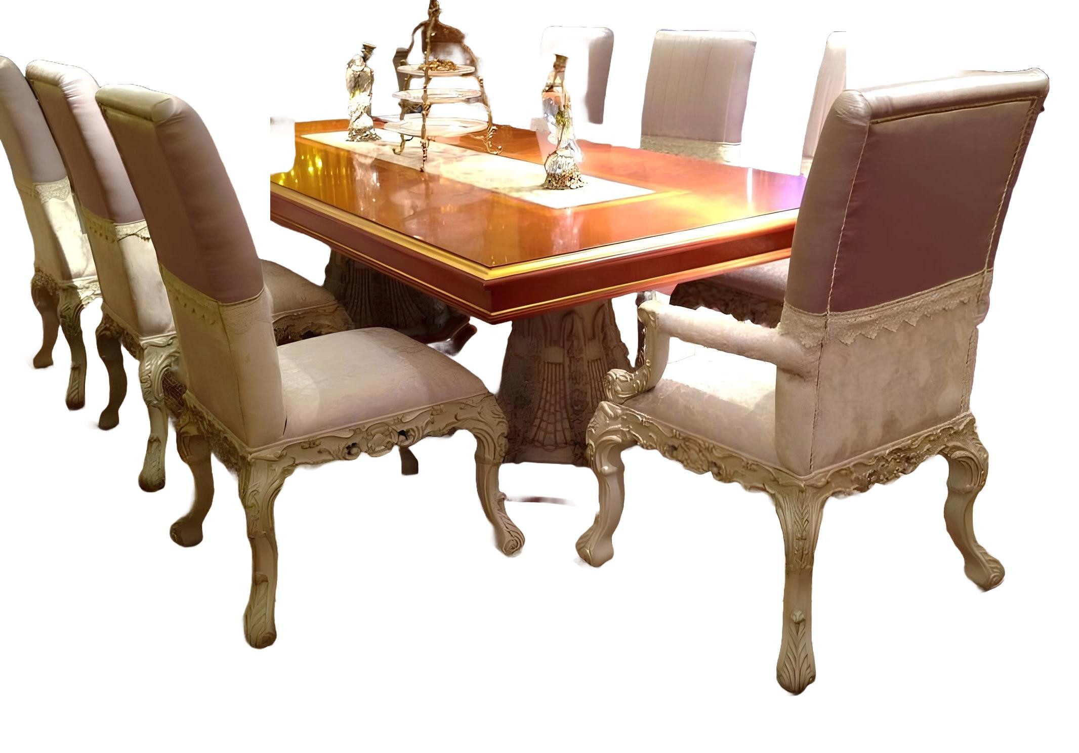 Xlmoebel Esstisch Elegantes Esszimmermöbel Set in edlem Design mit bequemen Stühlen (YB E66 SERIE Esstisch mit 8 Stuehlen), Hergestellt in Europa