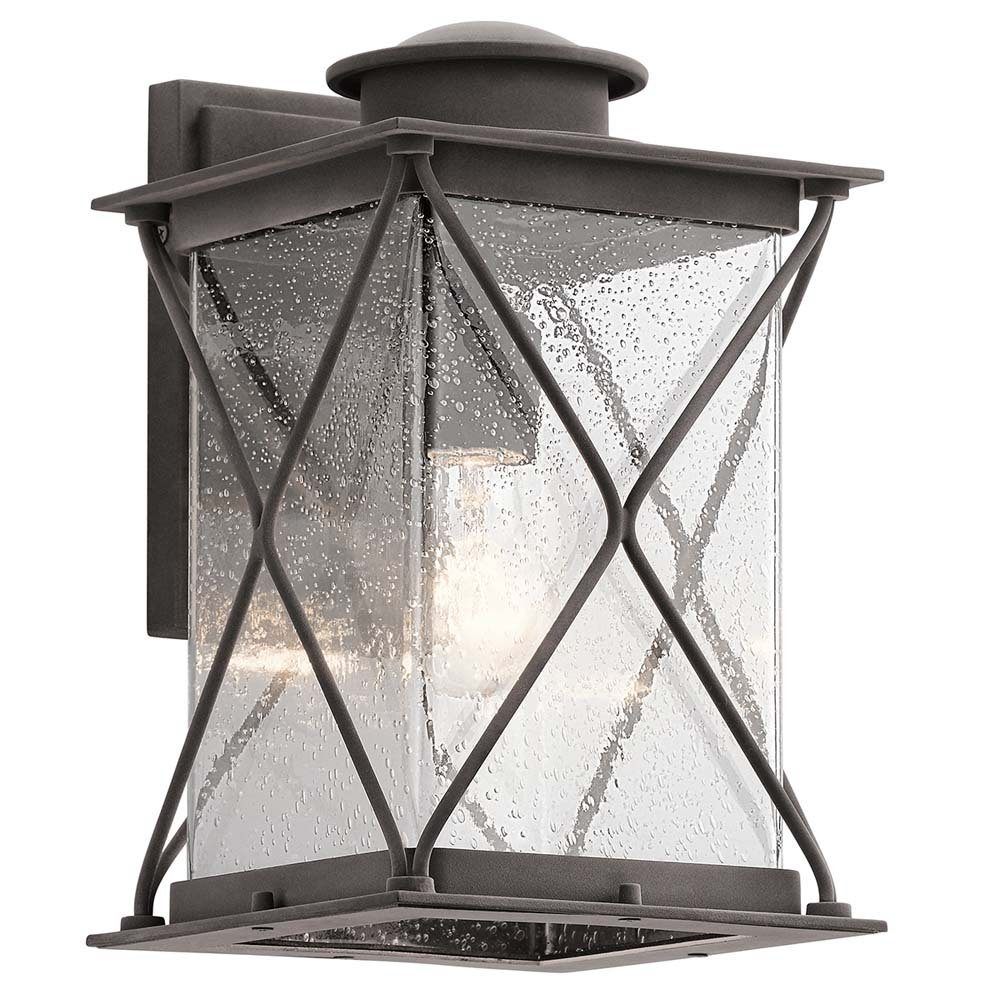 Elstead LIGHTING Außen-Wandleuchte, Leuchtmittel nicht inklusive, Außenleuchte Wandlampe Stahl Glas H 32,2 cm Laterne 1 Flammig IP44